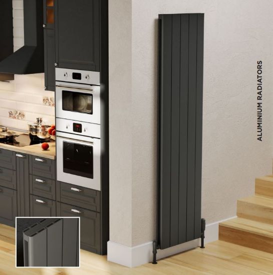 Allegro Aluminium radiator Vertical Grey